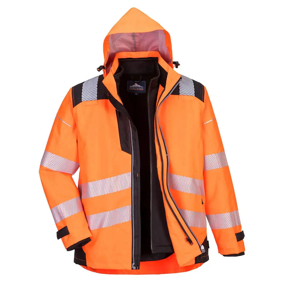 Warnschutz 3 in 1 Jacke orange schwarz Winterjacke Portwest PW365-PW3
